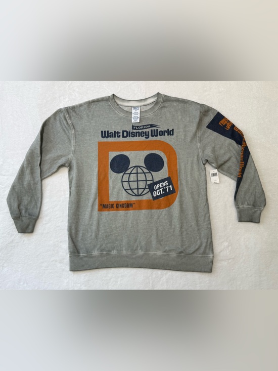 Disney Other - NWT Disney Sweatshirt Medium Grey Orange & Navy Walt Disney World Vintage Look